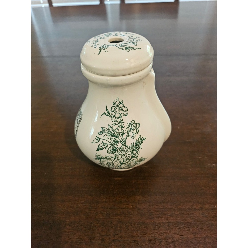 Gilbertson's Perfect Inhaler Replica Jar White Green Floral Apothecary Decor